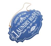VICASKY Retro European Style Hanging Laundry Sign with Predrilled for Easy Wall Mounting Classic Vintage Decor for Laundry Bathroom and Dry Cleaning Spaces