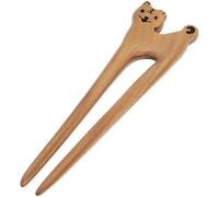 VICASKY Retro Hair Fork for Women Handmade Sandalwood Bun Hairpin with Tiger Zodiac Design for Chinese Style Outfits and Unique