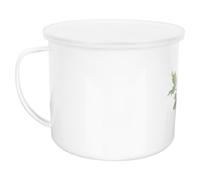 VICASKY Retro Style Enamel Water Mug with Lid for Hot Drinks | Large Capacity, Easy to Hold, Smooth Surface, Bright Colour, Picnic Use, Soup Serving, Covered Top