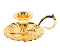 VICASKY Retro Taper Candle Holder Gold Vintage with Handle Candlestick Holders tealight Rack Pillar Stand Victorian Style Table Centerpiece Wedding Festive Christmas Mantel European Brass Romantic