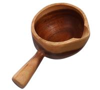 VICASKY Retro Wooden Water Ladle with Handle Large Capacity Tea Accessories Japanese Style Scoop for Home Sauna Garden Use Natural Texture Eco Friendly
