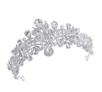VICASKY Rhinestone Bridal Crown Headpiece for Women Elegant Wedding Accessory Prom Tiara with Sparkling Imitation Pearls for Bridal Parties and Special Occasions