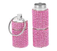 VICASKY Rhinestone Pill Holder Keychain Organizer with Compartments Small Portable Medicine Case for Travel Vitamins Stylish Multicompartment Pill Box Preventing Cross-Contamination Easy
