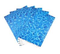 VICASKY Ripple Water Sticker Simulated Water-Print Stickers Dark Blue Plastic Sheets for DIY Outdoor Micro Landscape Models 6 Pack of Realistic Paper