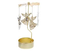 VICASKY Rotary Tea Light Candle Holder Spinning Carousel Candlestick Angel Design Decorative Candleholder for Valentine S Day Christmas Party Table Centrepiece