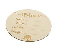VICASKY Round Birth Announcement Sign Meaningful Wooden Newborn Name Sign for Welcoming for Nursery Decor and Memories for Moms