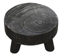 VICASKY Round Wood Riser with Legs Solid Wood Plant Stool and Food Display Stand Stable Indoor Decorative Pedestal for Flower Pots Vases Candles and Photo Props Rustic Style for Home and