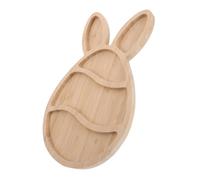 VICASKY Rustic Wooden Rabbit Tray Dual Sided Cutting Board and Serving Platter for Dried Fruit Nuts Desserts Easter Dish Holder Decorative Kitchen Display for Parties and Holidays