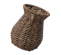VICASKY Rustic Woven Flower Vase for Home Decorating round Shape with Smooth Surface Easy to Clean Plastic and Iron Plant Holder for Dried and Fresh Flowers