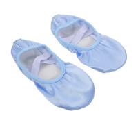 VICASKY Satin Ballet Dance Shoes with Ribbon Soft Pliable Sole Ballet Slippers for Technique Training and Recital Comfortable Body Conditioning Flats for Mastering Posture and Movement Sky Blue