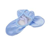 VICASKY Satin Ballet Flats for Women and Soft Sole Dance Shoes with Ribbon for Training and Stage Performance Stable Traction Ballet Dance Slippers for Skill Development Sky Blue
