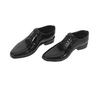VICASKY Scale Doll Soldier Shoes with Realistic Texture and Straight-insert Design Miniature Black Leather Footwear for Male Action Figure Collectors and Model Builders