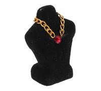 VICASKY Scale Dollhouse Jewelry Display Mannequin Holder Black Miniature Necklace Rack for Authentic Dollhouse Decoration and Educational Organization Tool