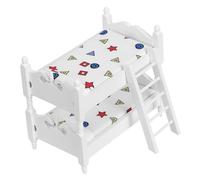 VICASKY Scale Mini Bunk Bed with Ladder Sturdy Wooden Design for Dollhouse Bedroom Decor and Realistic Miniature Accessories