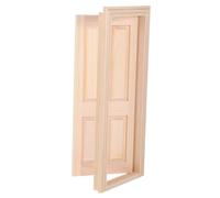 VICASKY Scale Mini Wooden Door for Dollhouse DIY Assembly Design Tiny Door for Fairy Garden and Micro Landscape Decoration Realistic Dollhouse Decor Accessory