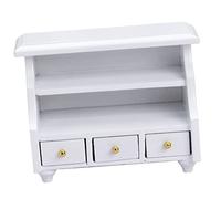 VICASKY Scale Miniature House Cupboard White Dollhouse Furniture Cabinet for Hands Play and Decoration Craftsmanship for Birthday and Christmas