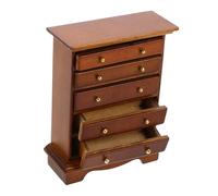 VICASKY Scale Wooden Nightstand Cabinet Dollhouse Bedroom Furniture Accessory for Fairy Gardens and Tabletop Decoration