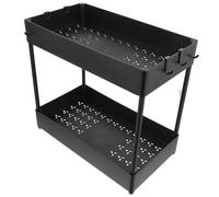 VICASKY Seasoning Bottles Storage Rack Kitchen Bottle Storage Rack 15.7x10.6x6.3inch Carbon Steel Multi-functional Strong Pressure Resistance Black Countertop Organizer for Kitchen