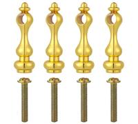 VICASKY Shelf Rail Gallery for Shelves 12PCS Railing Bracket Spindles Furniture Connectors, Gold Metal Post End Caps Connector Cap Cabinets for Glass