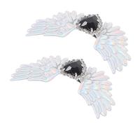 VICASKY Shoe Charms to Add Elegance 1 Pair Silver Rhinestone Angel Wing Gothic Style Clips and Make a Fashionable Statement for Shoes Decoration for Casual and Party Wear