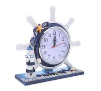 VICASKY Silent Nautical Tide Desk Clock with Waterproof Bathroom Clocks Wall Feature, Artistic Resin Lighthouse Design for Decorative Landscaping and Room Arrangement, Unique Ocean Style
