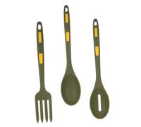 VICASKY Silicone Cooking Spoon and Fork Set Nonstick Spaghetti Spoon with Slotted and Solid Utensils Heat Resistant Kitchen Tools for Home Restaurant and Hot Pot Use