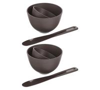 VICASKY Silicone Face Mask Bowl Set Spatula, Large and Medium Black Cosmetic Mixing Bowls for DIY Mud Mask Skincare, 6pcs Spa Beauty Tools for Home and Salon Use