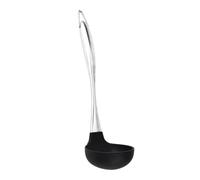 VICASKY Silicone Kitchen Spoon with Stainless Steel Handle Non Stick Cooking Soup Spoon for High Temperature Resistance Hanging Design and Easy to Clean for Cookware