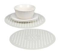 VICASKY Silicone Sink Protector Mat 2 Pieces Set Foldable Non Slip Draining Mat for Kitchen Sink and Countertop, Dishwasher Safe 12 Inch Diameter