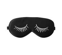 VICASKY Silk Sleeping Eyes Cover Eye Patch with Elastic Strap Black Comfortable Blocking Sunlight Simple Appearance Cartoon Pattern for Travel and Rest