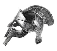 VICASKY Silver Ancient Warrior Helmet Costume Hat with Folding Face Mask, Medieval Soldier Helmet for Adults, Roman Armor Prop for Halloween and Cosplay