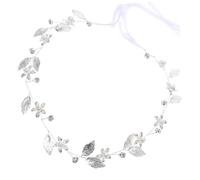 VICASKY Silver Bridal Hair Vine with Ribbon Wedding Accessories for Brides Comfortable Leaf Headband for Wedding Party Christmas and Special Occasions Elegant Hair Decoration for Women and