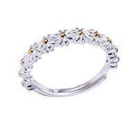 VICASKY Silver Daisy Ring Comfortable to Wear and Easy to Put for Women Adjustable Elegant Open Design Valentines Day Jewelry Decor or Everyday Statement Accessory