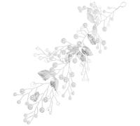 VICASKY Silver Leaf Pearl Bridal Headband for Women Lightweight Wedding Hairband with Rhinestones and Zinc Alloy Elegant Headpiece for Bride Proms Formal Parties