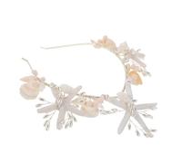 VICASKY Silver Pearl Mermaid Headband with Seashell and Seastar Design Comfortable Bride Hairband for Women and Beach Wedding Hair Accessories for Seaside Celebrations