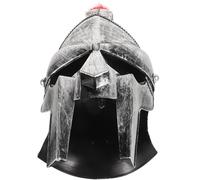 VICASKY Silver Roman Warrior Helmet for Adults and Older Plastic Medieval Knight Helmet with Folding Face Mask Unique Ancient European Style, for Stage Performances and Themed Events