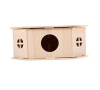 VICASKY Small Animal Hideout Guinea Pig Chinchilla Rat House Wooden Sleep Quarters Boredom Breaker
