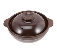 VICASKY Small Covered Ceramic Pot for Soup Rice and Stew Cooking Heat Resistant Household Casserole with Double Side Handles for Braised Chicken Noodles and Hot Pot Meals