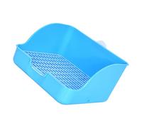 VICASKY Small Pet Toilet Training Potty for Rabbits Guinea Pigs and Hamsters, Plastic Cage Litter Box with Splash Guard, Blue Rectangular Pet Toilet Tray for Small Animals