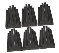 VICASKY Soundproof Wall Panel Black Sponge Acoustic Foam 12pcs Noise Reduction Bass Trap for Recording Studios and Vocal Rooms