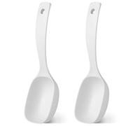 VICASKY Soup Ladle Spoon 2 Pcs PP White Large Rice Cooker Spoon Ergonomic Design for Home Kitchen