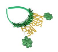 VICASKY St Patricks Day Headband Green Leaf Foam Hair Accessories Cheerful Letters Design Festival Hairband Head Boppers Women Adult Costume Ireland