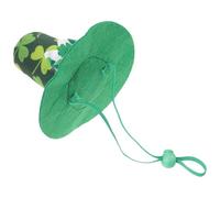 VICASKY St Patrick's Day Pet Hat for Cats and Small Dogs, Green Polyester Cotton Material, Comfortable and Easy to Put, Charming Shamrock Design for Holiday Celebration