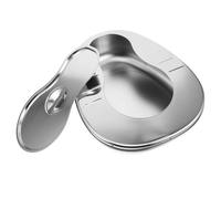 VICASKY Stainless Steel Bedpan with Cover Large Capacity Bedside Commode for Elderly Female Bedridden Patients Home and Hospital Use