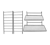 VICASKY Stainless Steel Bird Perch Stand Space-saving Grid Mesh Platform with Climbing Ladder and Breathable Mesh Design for Small Animal Cages Suitable for Parrots and Birds
