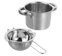 VICASKY Stainless Steel Chocolate Pot with Outer Boiler and Melting Bowl Rust Resistant Double Boiler for Melting Cheese Butter Candy and Wax Lightweight Multi Use Heating Pot for Stove