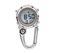 VICASKY Stainless Steel Clip on Watch for Outdoor Activities, Low Battery Consumption Carabiner Quartz Watch with Set Alarm Reminder, Stylish and Simple Design for Climbing and Indoor Use