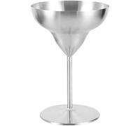 VICASKY Stainless Steel Goblet Wine Cup 330ml Silver for Iced Drinks | Smooth Surface, Easy to Clean, Table Decor, Elegant Cocktail Parties, Home Bar Use