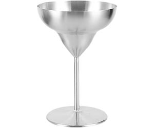 VICASKY Stainless Steel Goblet Wine Cup 330ml Silver for Iced Drinks | Smooth Surface, Easy to Clean, Table Decor, Elegant Cocktail Parties, Home Bar Use