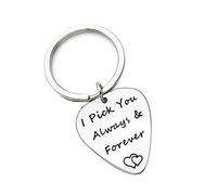 VICASKY Stainless Steel Keychain Hand-stamped i for Music Him Her Anniversaries Weddings Special Occasions